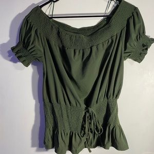 Olive Off-the-Shoulder blouse